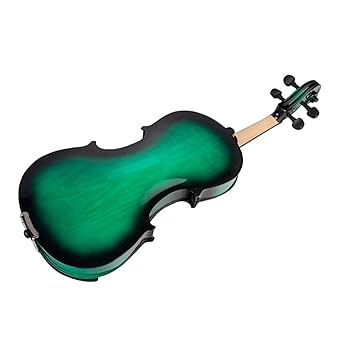 Amazon | 初心者向けの緑色の無垢材品質のバイオリン 4/4 フル